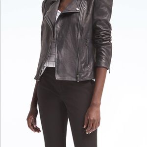 💋NWT! Sold out! Leather Puff Sleeve Moto Jacket ✨